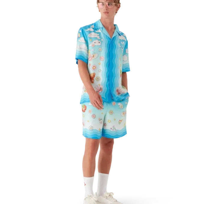 Seidentwill-Shorts mit Kawaii-Motiv