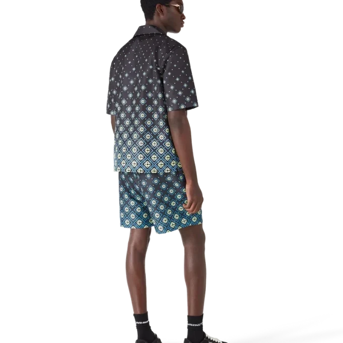 Shorts mit schwarzem Monogramm-Dégradé-Print