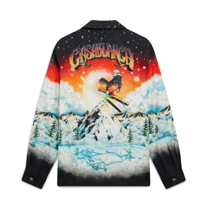 Ski Lake Langarmhemd aus Seidentwill