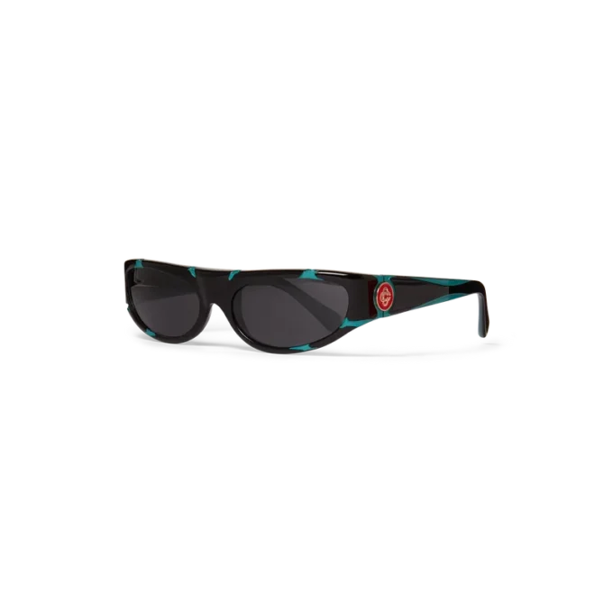 Sportsonnenbrille in Schwarz und Mint