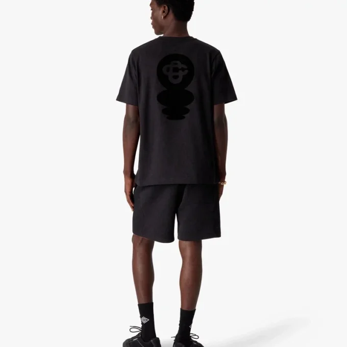 Squash-Logo-Flock-T-Shirt mit kurzen Ärmeln