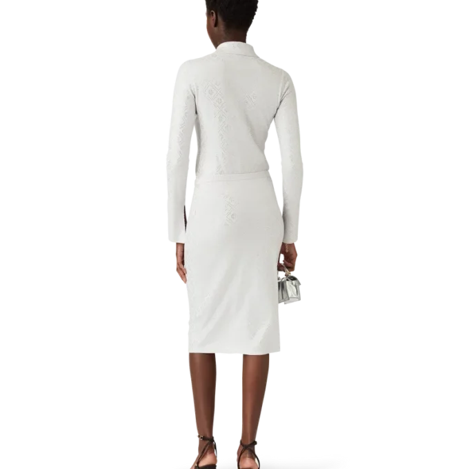 Bodysuit aus Strick mit Kristall-Monogramm