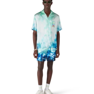 Surf Lotus Kurzarm-Seidenhemd