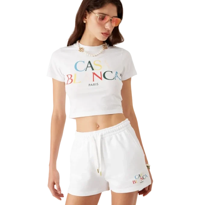 Sweatshorts mit gestapeltem Logo