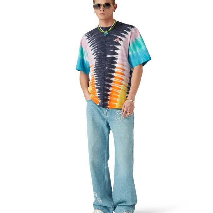 T-Shirt mit Farbverlauf im Tie-Dye-Look