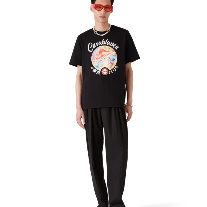 T-Shirt mit Pilz-Emblem T-Shirt mit Pilz-Emblem