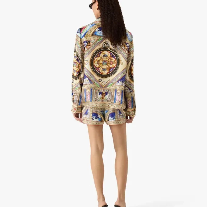 Take Me to Church Langarm-Seidenhemd mit Kubanerkragen