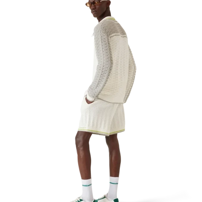 Tennis Bouclé Langarm-Poloshirt