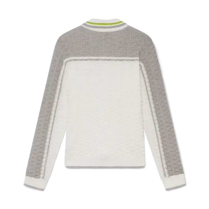 Tennis Bouclé Langarm-Poloshirt