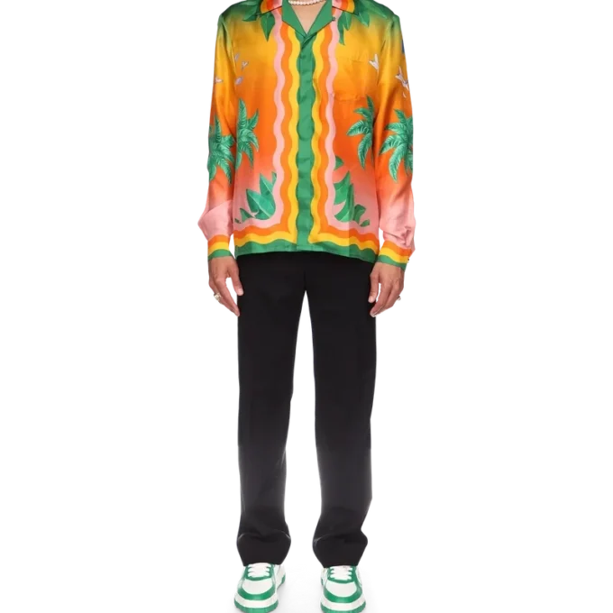 Tennis Club En Fleur Seidenhemd