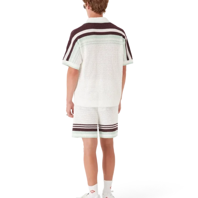 Tennis-Häkelhemd aus Baumwolle mit kurzen Ärmeln