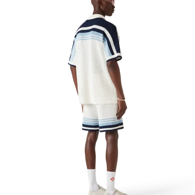 Tennis-Häkelhemd aus Baumwolle mit kurzen Ärmeln