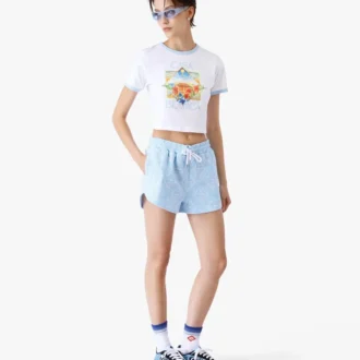 Tennis Landscape Ringer Baby-T-Shirt mit kurzen Ärmeln