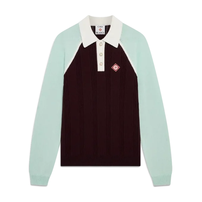 Tennis-Langarm-Poloshirt