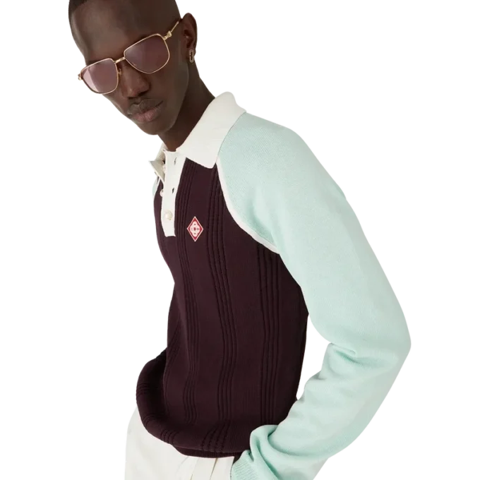 Tennis-Langarm-Poloshirt