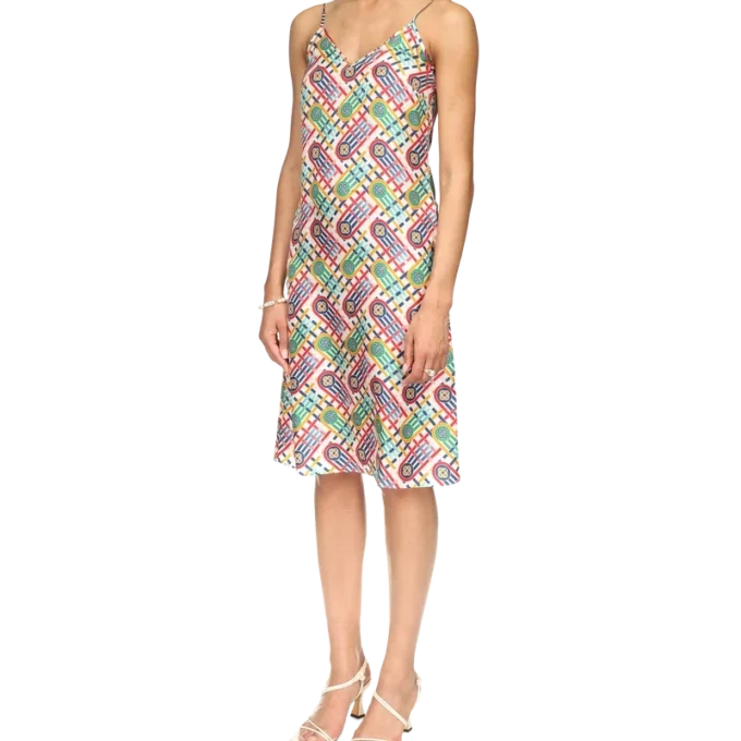 Tennis Monogram Seiden-Slipkleid