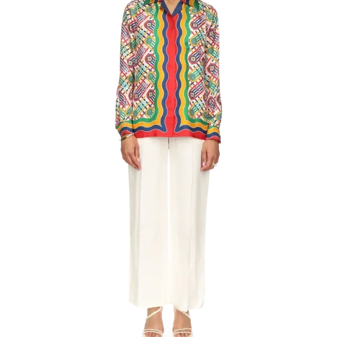 Tennis-Monogramm-Seidenhemd