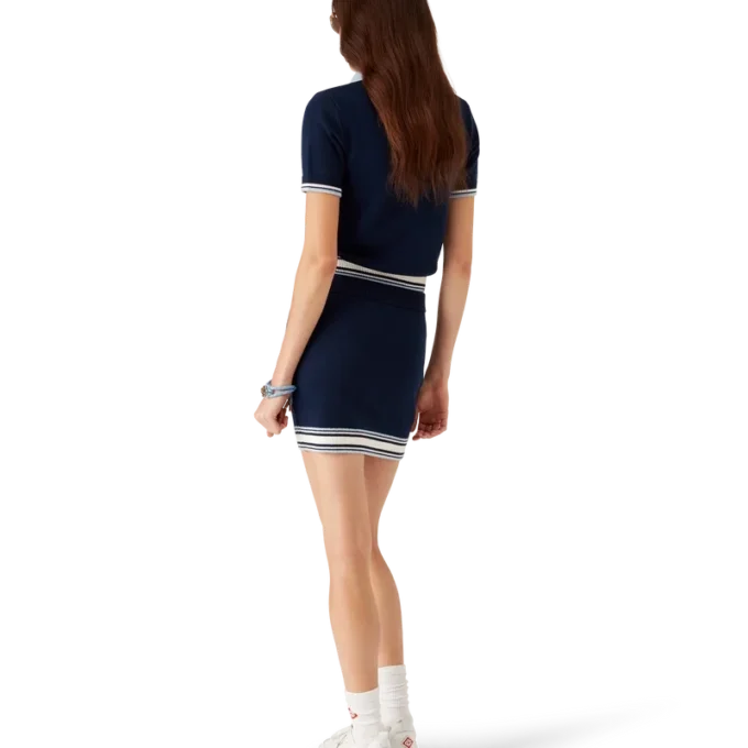 Tennis-Poloshirt aus Merinostrick