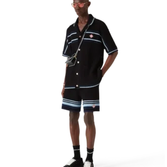 Tennis-Shorts aus Baumwoll-Häkelstoff