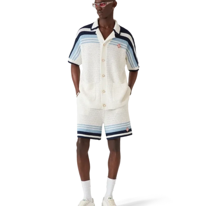 Tennis-Shorts aus Baumwoll-Häkelstoff