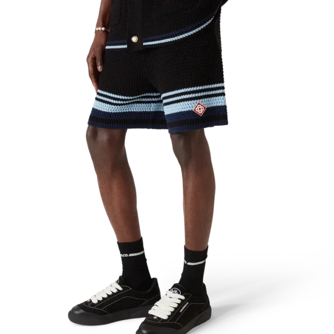 Tennis-Shorts aus Baumwoll-Häkelstoff