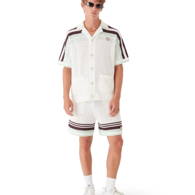 Tennis-Shorts aus gehäkelter Baumwolle