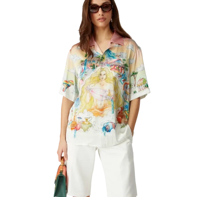 The Road to Knowledge Kurzarm-Seidenhemd