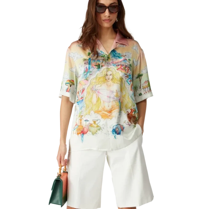 The Road to Knowledge Kurzarm-Seidenhemd