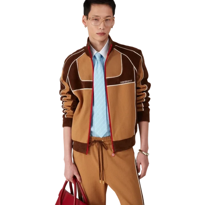 Trainingsjacke mit Chenille-Einsätzen