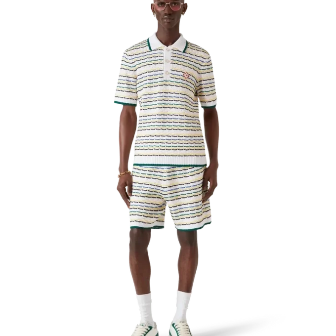 Tuck Stitch Kurzarm-Poloshirt