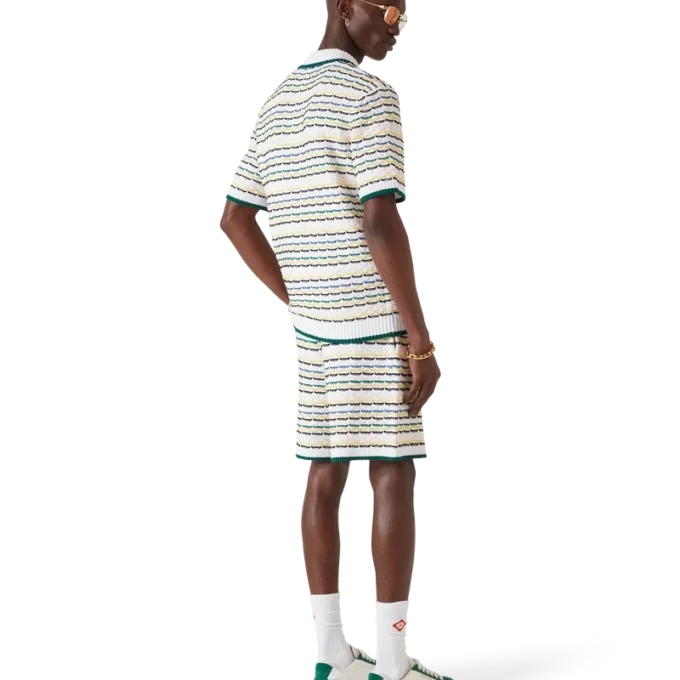 Tuck Stitch Kurzarm-Poloshirt