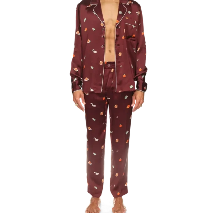 Vices Seidensatin-Pyjama-Hose