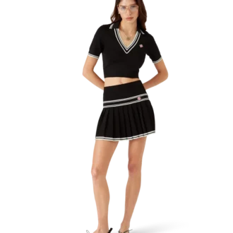 Viskose-Poloshirt mit V-Ausschnitt