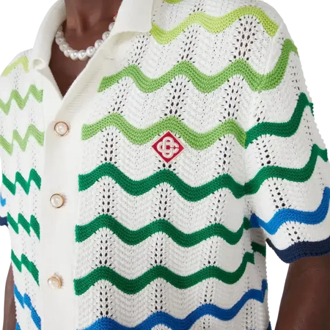 Wave Kurzarm-Strickhemd mit Shorts