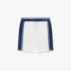 Weiß-blau gestreifte Mesh-Shorts