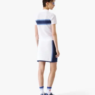 Weiß-blau gestreiftes Mesh-Oberteil