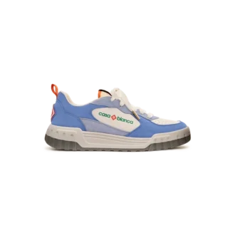 Weiß-blauer Court-Sneaker für Herren