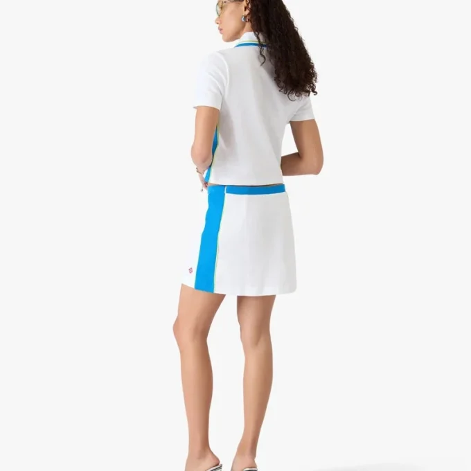 Weiß-blauer Piqué-Minirock