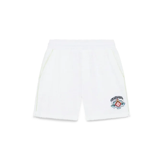 Weiße Frottee-Shorts
