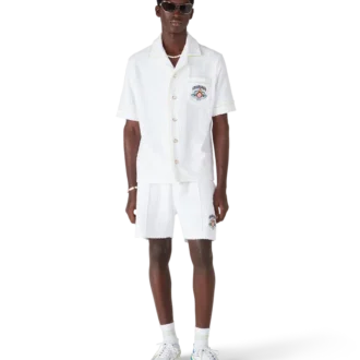 Weiße Frottee-Shorts