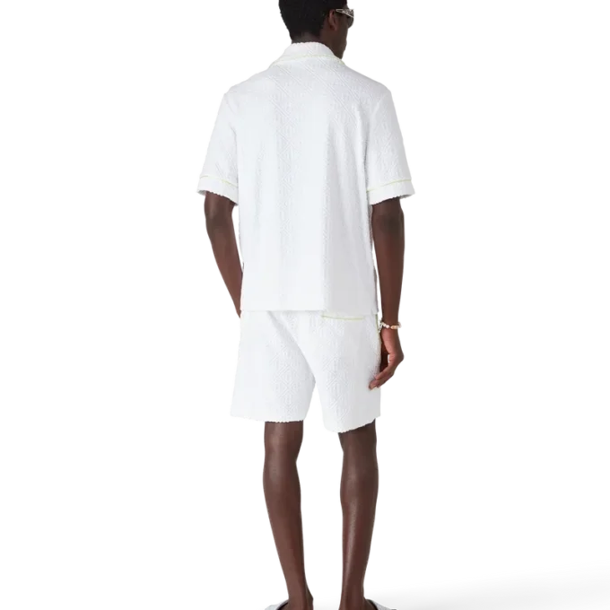 Weiße Frottee-Shorts