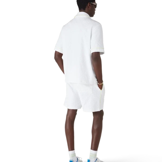 Weiße Frottee-Shorts