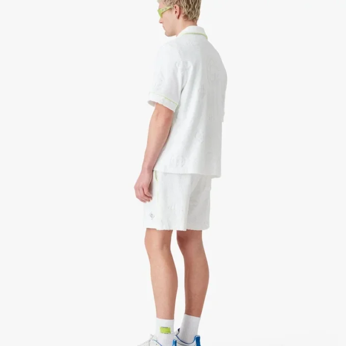 Weiße Monogram-Shorts aus Frottee