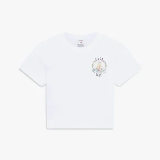 Weißes Casa Way Baby-T-Shirt mit kurzen Shorts