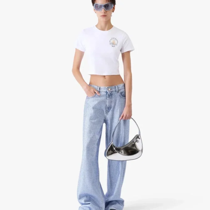 Weißes Casa Way Baby-T-Shirt mit kurzen Shorts