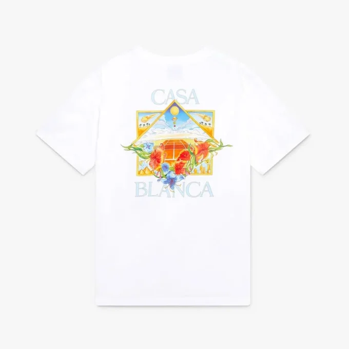 Weißes Flower Court Icon Kurzarm-T-Shirt
