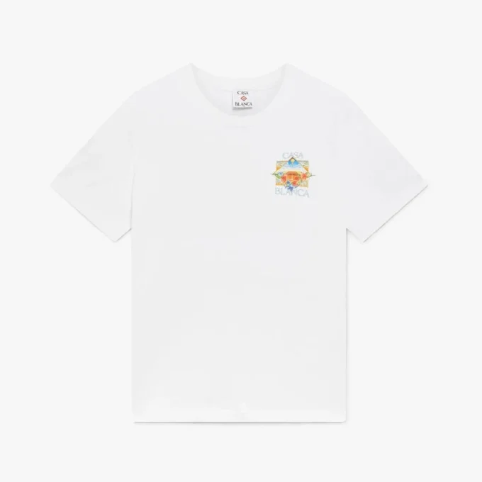 Weißes Flower Court Icon Kurzarm-T-Shirt