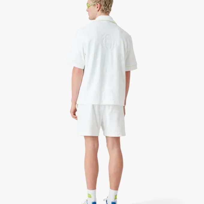 Weißes Monogram-Kurzarmhemd aus Frottee