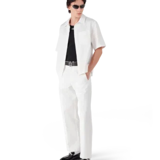 Weißes Monogramm-Kurzarmhemd