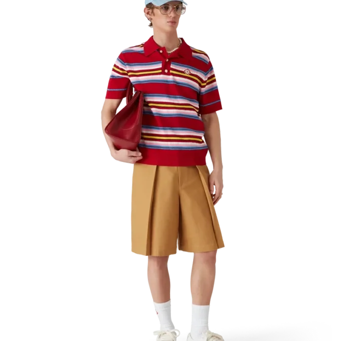 Woll-Shorts mit Falten